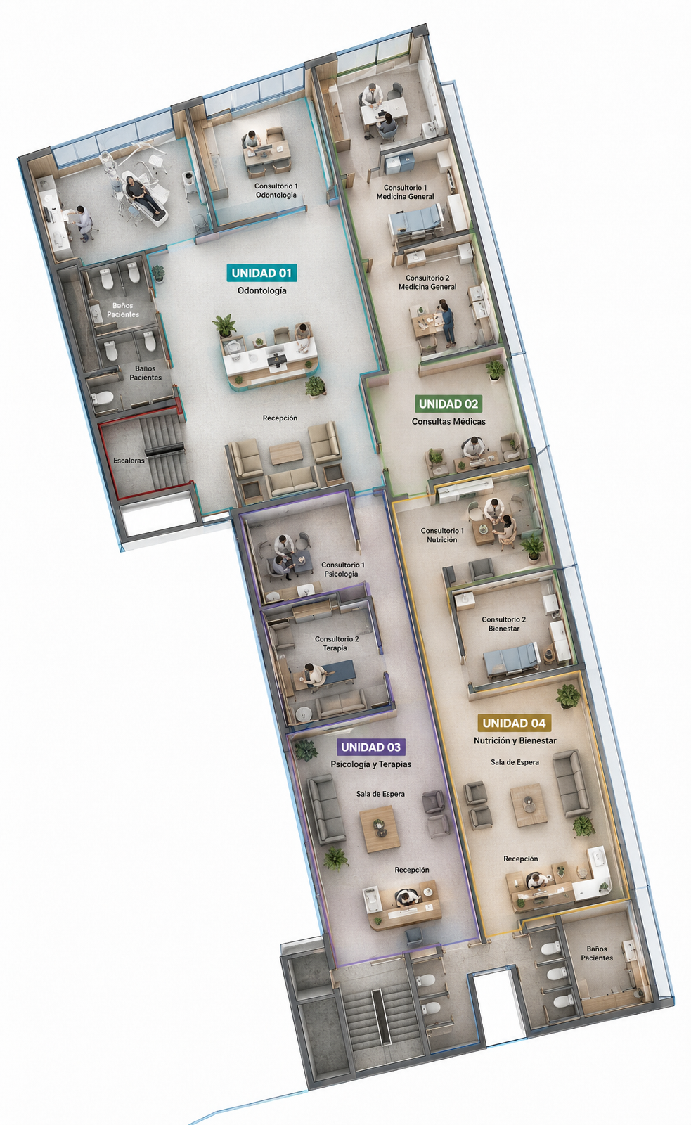 Posible layout planta libre
